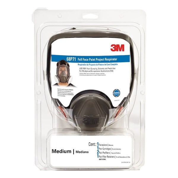 Scotch 3M P95 Paint Project Full Face Respirator Black M 1 pk 68P71P1-DC - main